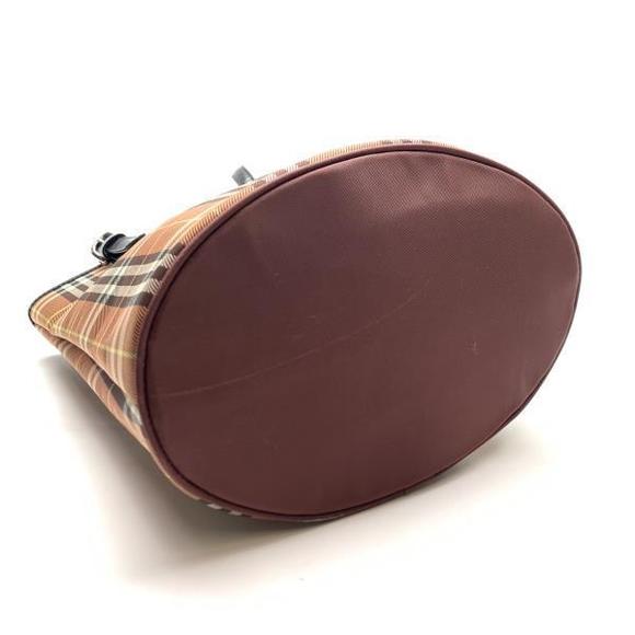 Burberry Blue Label Plaid Nylon Vertical Tote Bag Brown - Picture 4 of 10